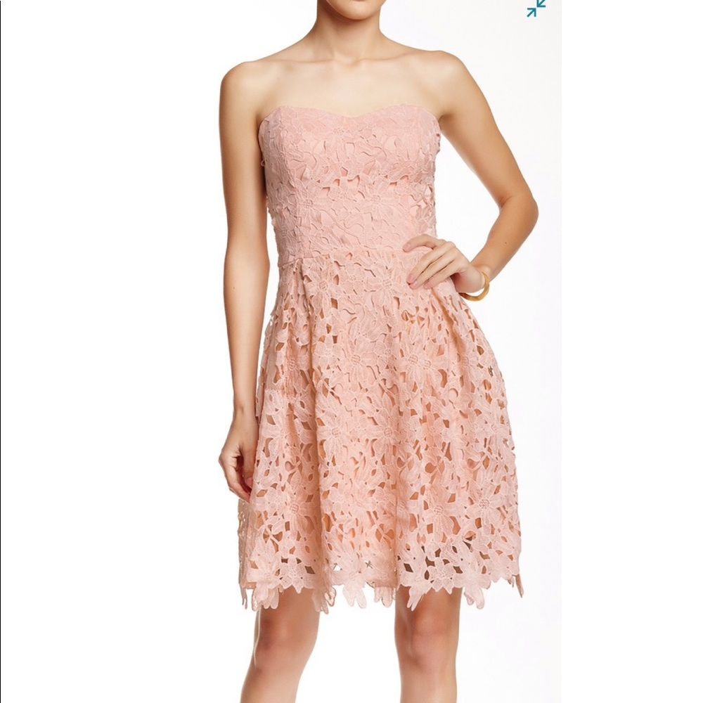 Blush pink lace dress